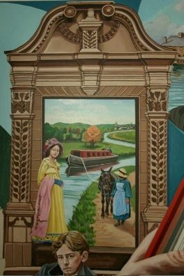 The Fowler Tavern door featured in a mural