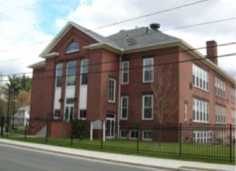 View of the front of Prospect Hill school.