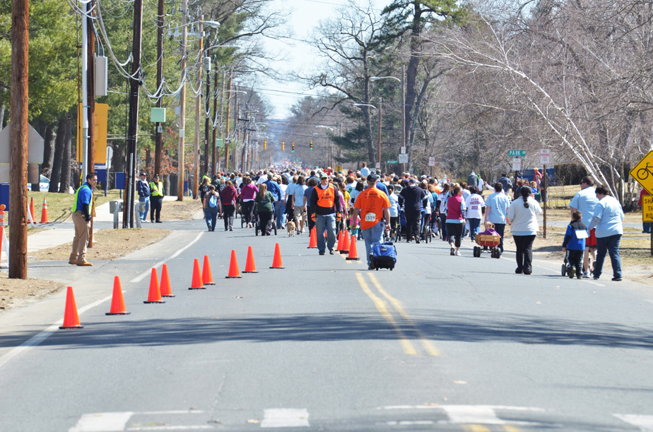 Runners running road race.